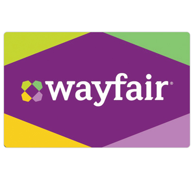 WAYFAIR<sup>&reg;</sup> $25 Gift Card - A Wayfair gift card is the perfect home gift card. Wayfair sells home furnishings and décor online at prices for every budget. Whether you’re looking to completely furnish a new home or just need to update your decor, you’ll find the perfect piece at Wayfair.